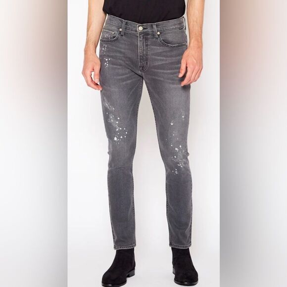 NWT NOEND Denim Men’s Charcoal Harrison Skinny Stretch Denim Jeans - Size 36 - Picture 6 of 13